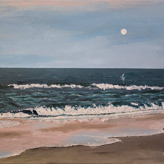 Early Morning Moon Over Emerald Isle